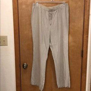 Company Ellen Tracy Linen Pants XL Sandstone